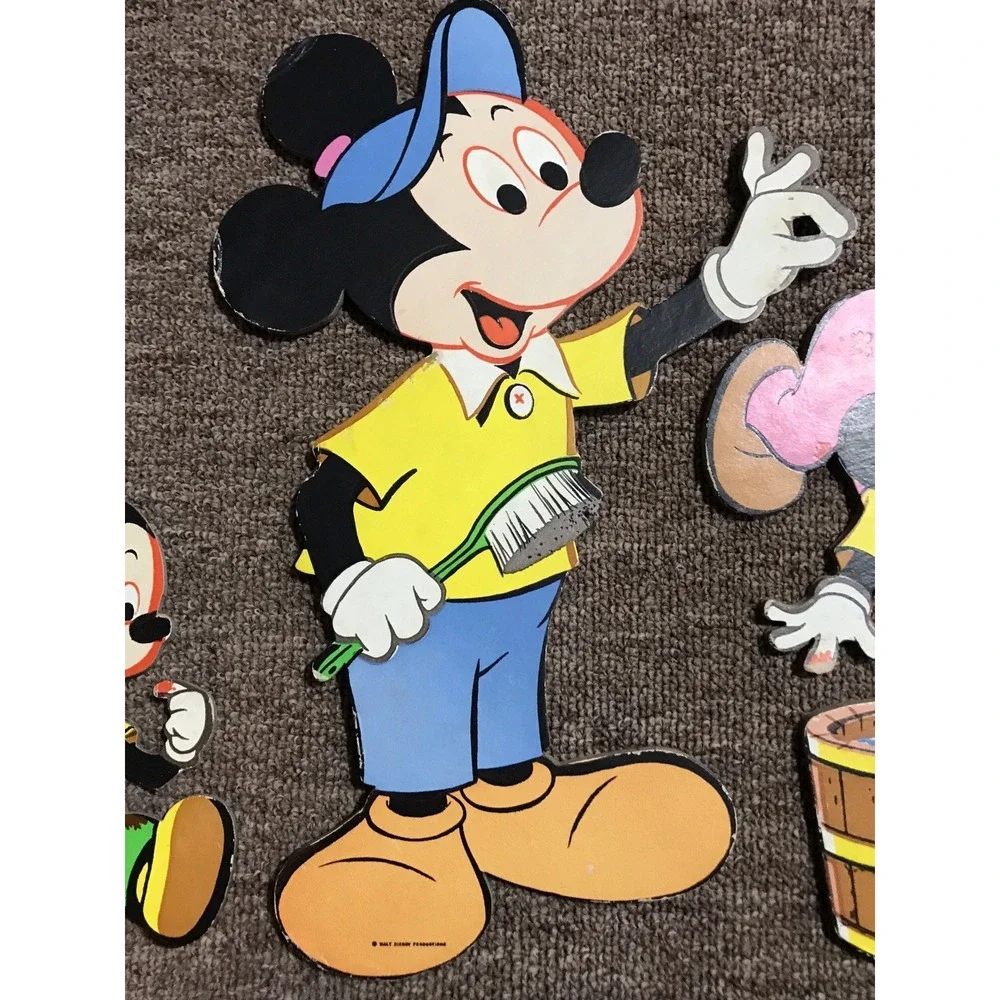 Vintage Walt Disney Productions Mickey Minnie Wall Hanging Nursery Decor